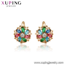 96650 Xuping fashion earring flower shaped hoop earrings for women